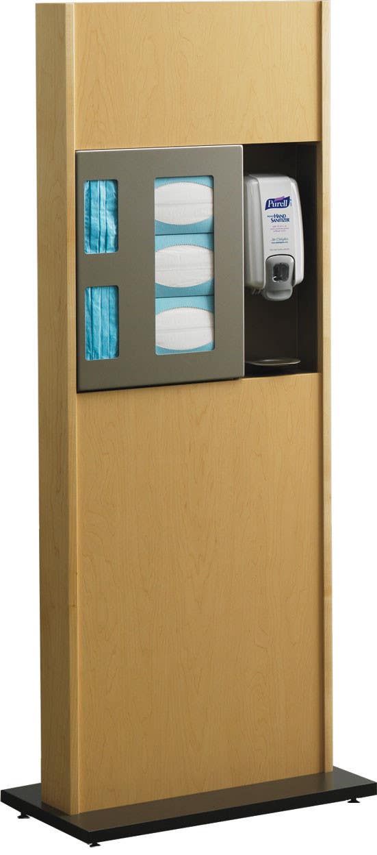 Peter Pepper ICF Healthfirst Infection Prevention Centers 2 mask 3 tissue W/ Separate Housing Sanitizer & Drip Dish