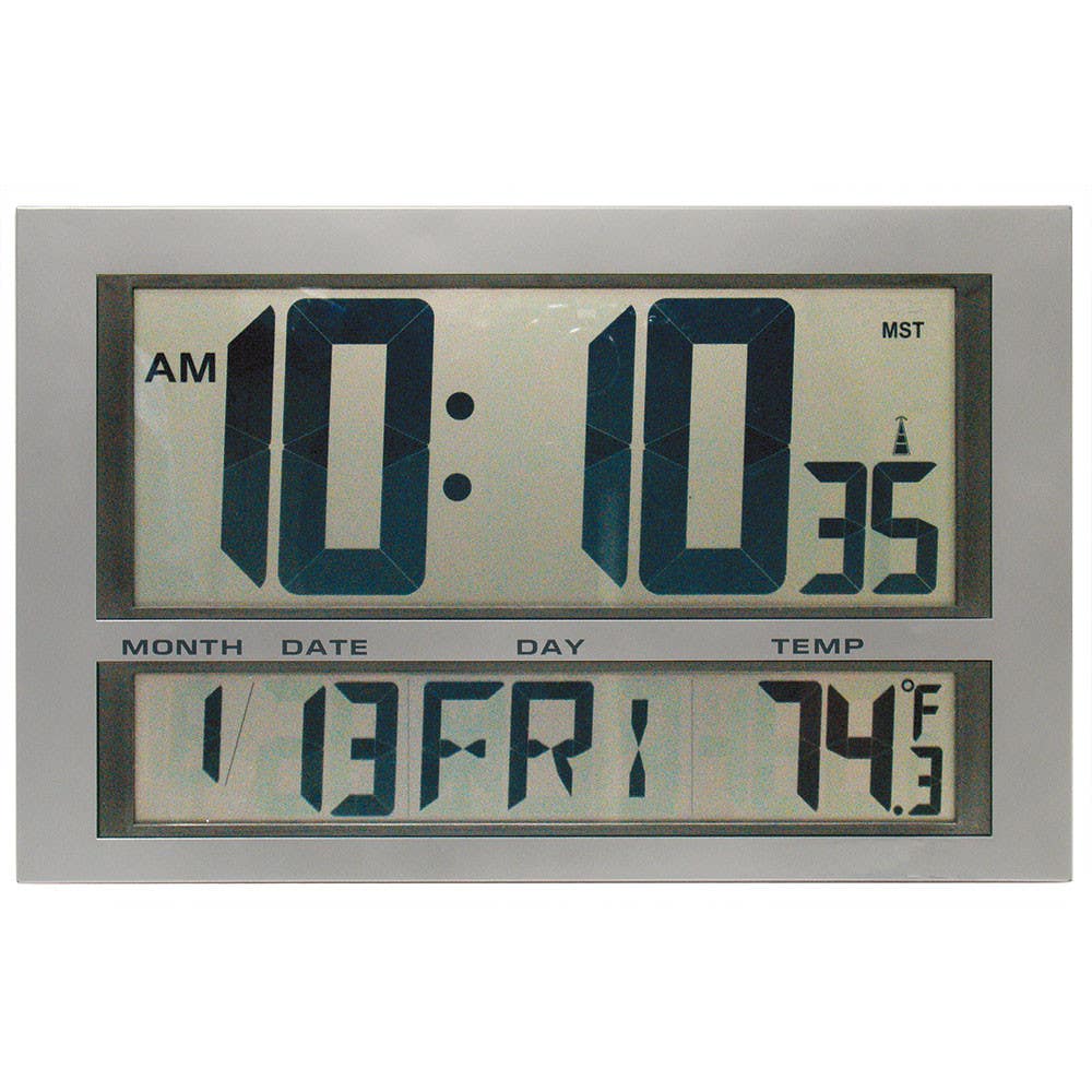 Peter Pepper WC300 Digital LCD Wall Clock - 2.4 GHz Wireless, Calender & Temperature Display