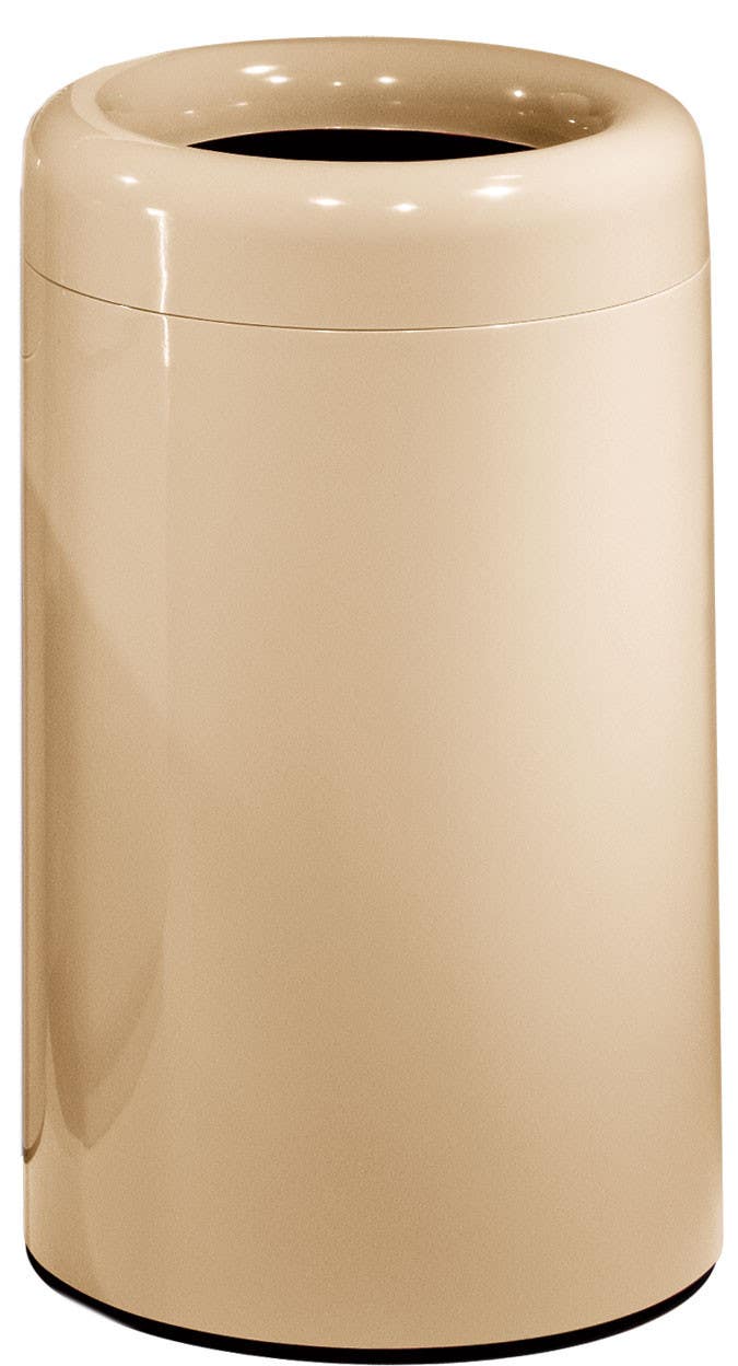 Peter Pepper 1084 11 3 4" dia. Trash Opening Fiberglass Trash Receptacle PPP Finish