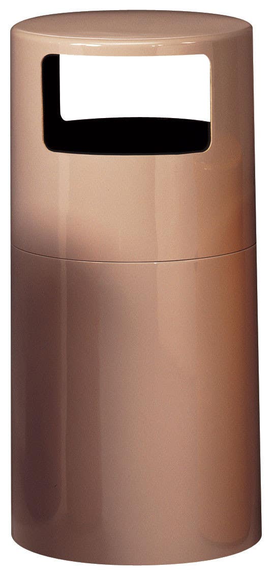 Peter Pepper 1097 (2) 5" x 8" Side Trash Opening Fiberglass Trash Receptacle PPP Finish