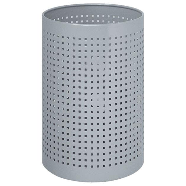 Peter Pepper 22 Cylindrical Steel Wastebasket W/ Square Perforations