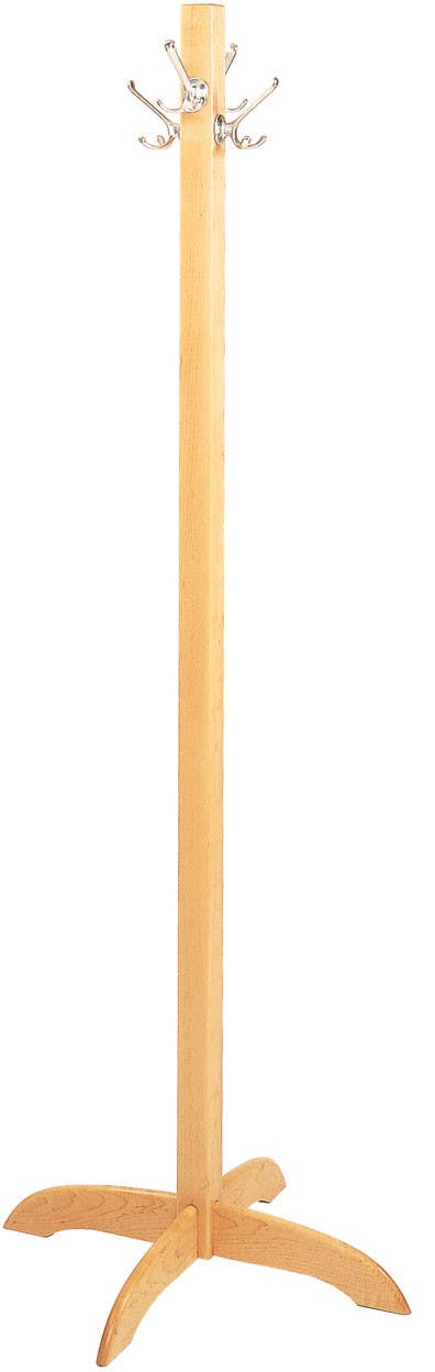 Peter Pepper 2112 Coat Tree W/ 4 Natural Anodized Aluminum Hooks