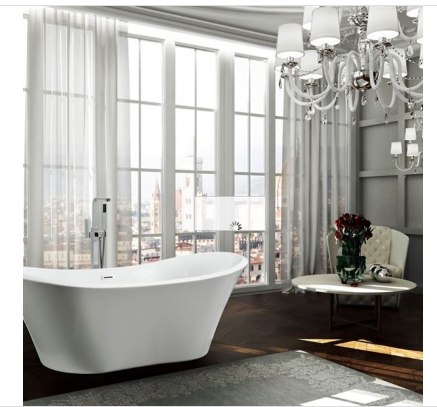 Bellaterra BA6518 Ancona 71 inch Freestanding Bathtub in Glossy White