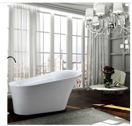 Bellaterra BA6519 Arezzo 67 inch Freestanding Bathtub in Glossy White