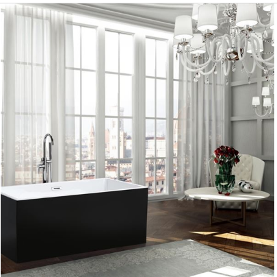 Bellaterra BA6813BL Brindisi 59 inch Freestanding Bathtub in Glossy Black