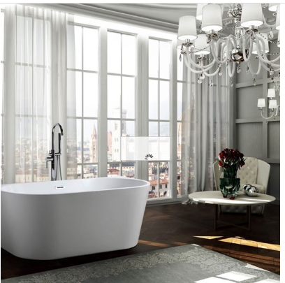 Bellaterra BA68 Calabria inch Freestanding Bathtub in Glossy White