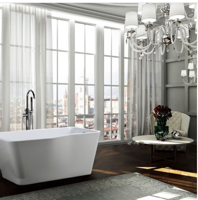Bellaterra BA6818 Florence 59 inch Freestanding Bathtub in Glossy White