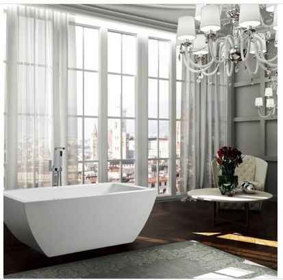 Bellaterra BA68 59 inch Freestanding Bathtub in Glossy White