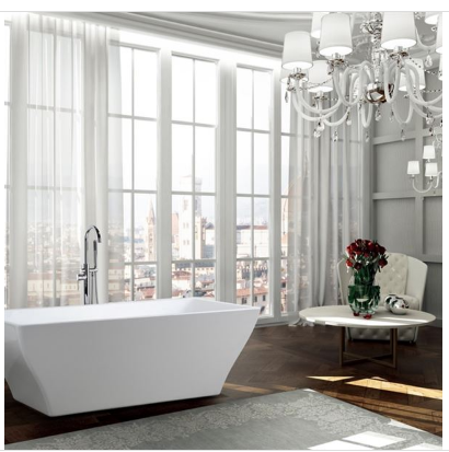 Bellaterra BA6826 Messina 71 inch Freestanding Bathtub in Glossy White
