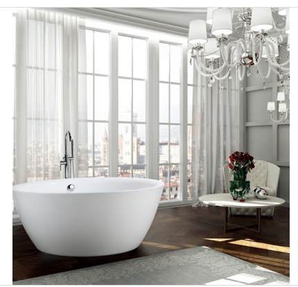 Bellaterra BA6832 Pescara 59 inch Freestanding Bathtub in Glossy White