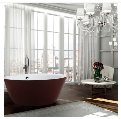 Bellaterra BA6832RD Prato 59 inch Freestanding Bathtub in Glossy Red