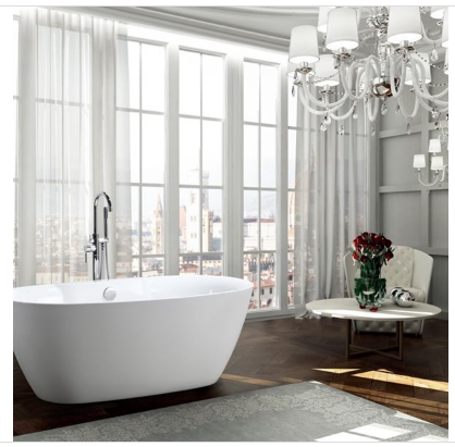 Bellaterra BA6833B Pisa 63 inch Freestanding Bathtub in Glossy White
