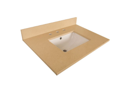 Bellaterra 7616-TOP-CR 30 in. Beige Quartz Counter Top With Rectangular Sink