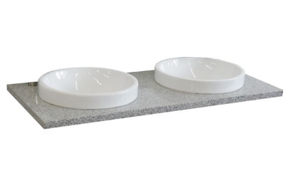 Bellaterra 430003-49D 49" Countertop And Double Round Sink