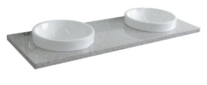 Bellaterra 430003-61D 61" Black Galaxy Countertop And Double Round Sink