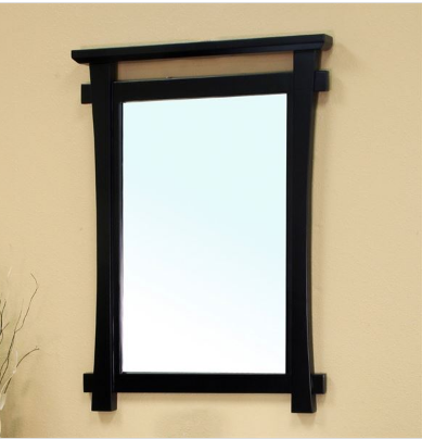 Bellaterra 203012-MIRROR Solid Wood Frame Mirror-Black