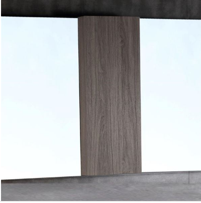 Bellaterra 500821 Wood Framed Mirror With Cabinet, Finish- Gray Brownish Oak