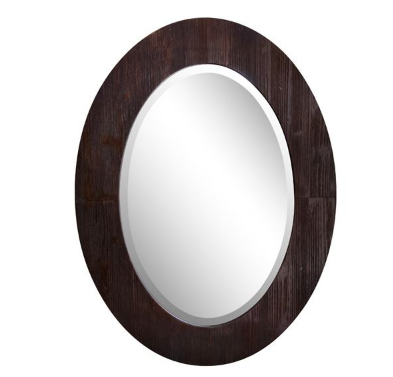 Bellaterra 80820 24" Oval Wood Grain Frame Mirror