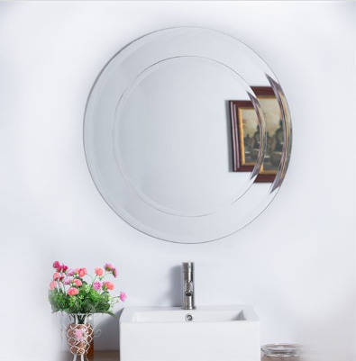 Bellaterra 808999C-M Round Frameless Mirror, Mount Type- Vertical & Horizontal