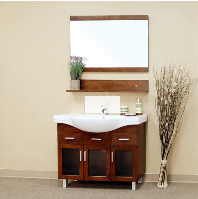 Bellaterra 203139 39.8 In Single Sink Vanity-Wood-Walnut