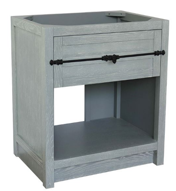 Bellaterra 400101-GYA 30" Single Vanity In Gray Ash Finish - Cabinet Only