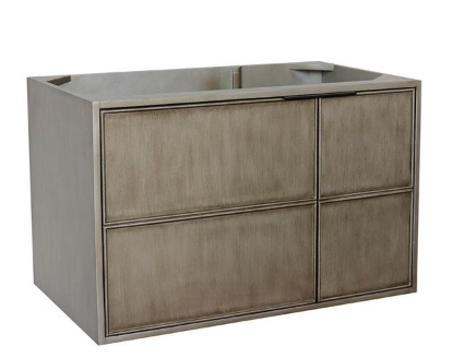 Bellaterra 400500-CAB-LN 36" Single Wall Mount Vanity in Linen Brown Finish - Cabinet Only
