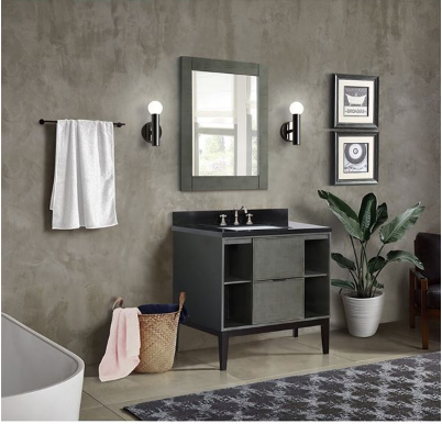 Bellaterra 400502-LY 37" Single vanity in Linen Gray