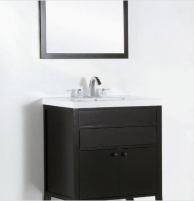 Bellaterra 500823B Single Sink Vanity, Finish- White Ceramic Sink