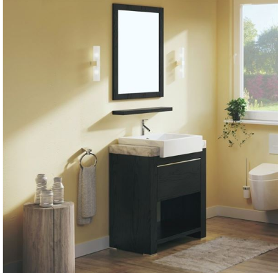 Bellaterra 804375A Single Sink Vanity, Wood Finish - Black