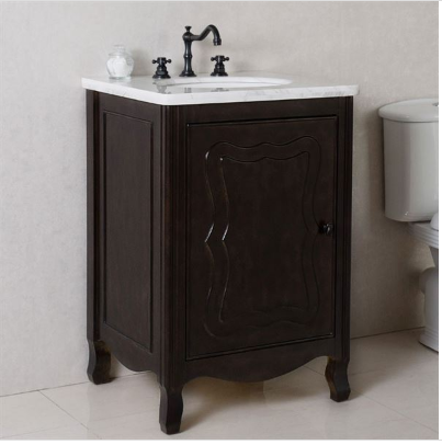Bellaterra 9010-24-SW 24 In Single Sink Vanity-Manufactured Wood Finish-Sable Walnut
