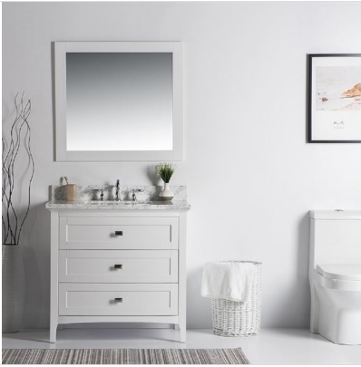 Bellaterra 77612 36" Single Vanity-White Marble Top