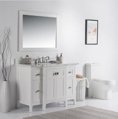 Bellaterra 77614 49" Single Vanity White Marble Top