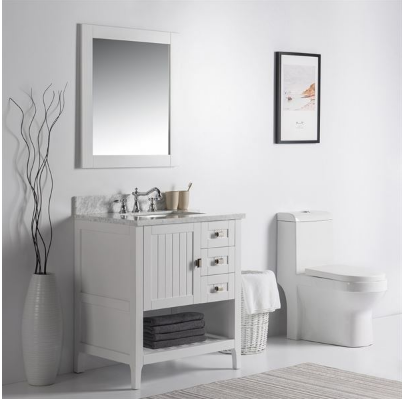 Bellaterra 77616-31 31" Single Vanity white Marble Top
