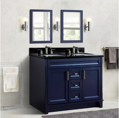 Bellaterra 400700-49D-BU 48" Double Sink Vanity In Blue Finish