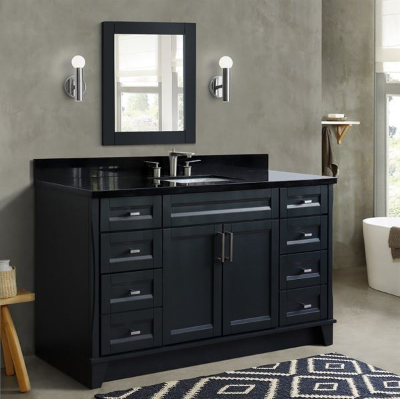 Bellaterra 400700-61S-DG 61" Single Sink Vanity In Dark Gray