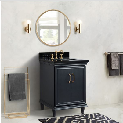 Bellaterra 400800-25-DG 25" Single Vanity In Dark Gray Finish