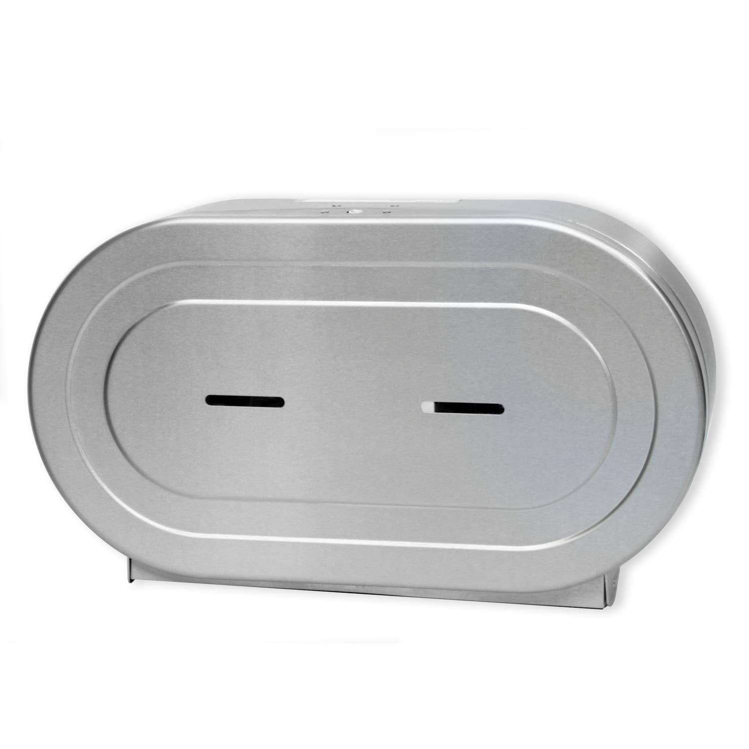 Palmer Fixture RD0327-09F Twin 9" Jumbo Roll Tissue Dispenser w/ 2-1/4" And 3-3/8" Adaptor, Brushed Stainless