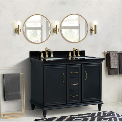 Bellaterra 400800-49D-DG 49" Double Vanity In Dark Gray Finish