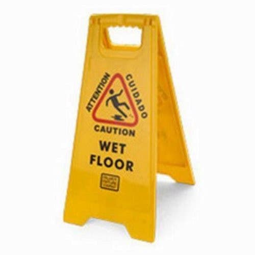 Palmer Fixture CS0702-19 Caution Wet Floor Sign, 2 - Sided, Finish-Yellow