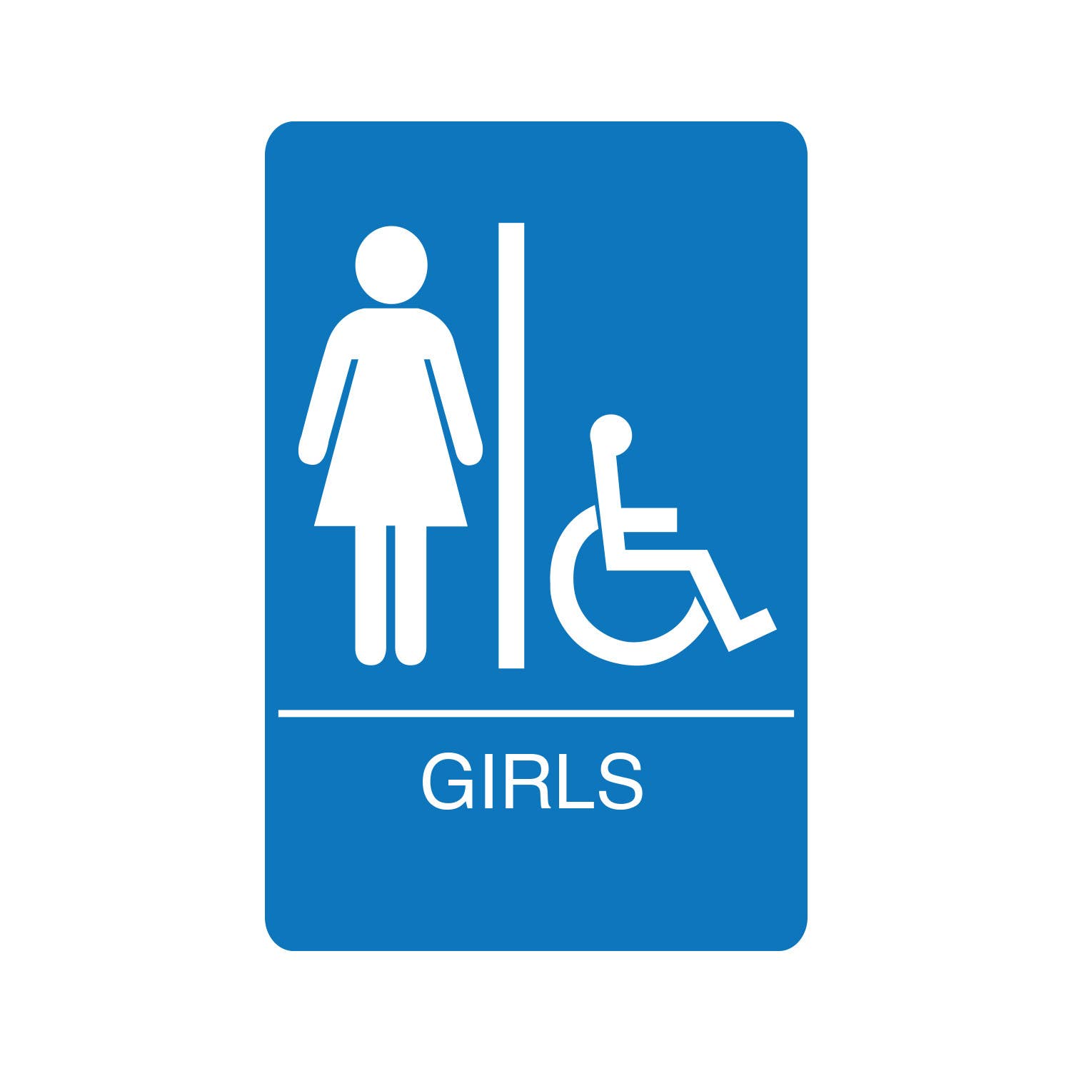 Palmer Fixture IS100 Accessible Restroom Sign, Finish-Blue