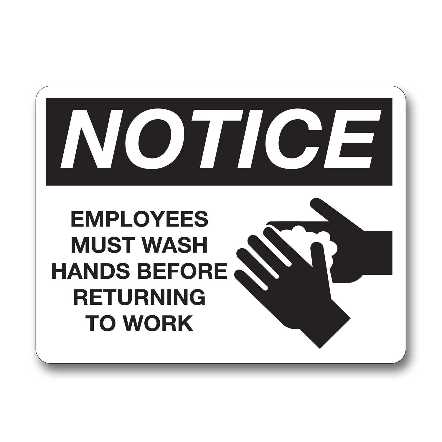 Palmer Fixture IS8001 Employee Wash Hands Notice Sign