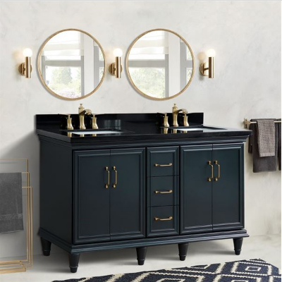 Bellaterra 400800-61D-DG 61" Double Sink Vanity In Dark Gray Finish