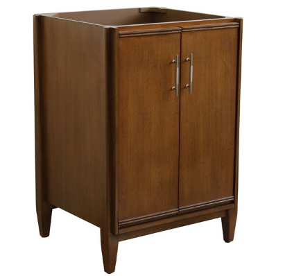 Bellaterra 400901-24-WA 24" Single Sink Vanity In Walnut Finish - Cabinet Only