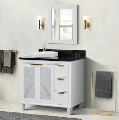 Bellaterra 400990-43L-WH 43" Single Vanity In White Finish Left door/Left sink