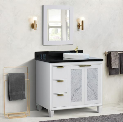 Bellaterra 400990-43R-WH 43" Single Vanity In White Finish Right Door/Right Sink