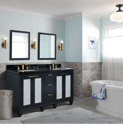 Bellaterra 400990-61D-DG 61" Double Sink Vanity In Dark Gray Finish
