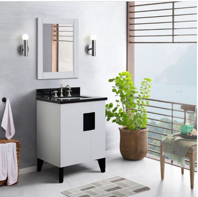 Bellaterra 408800-25-WH 25" Single Sink Vanity In White Finish