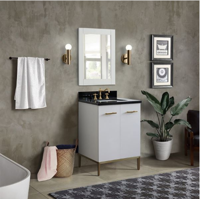 Bellaterra 408001-25-WH 25" Single Sink Vanity In White Finish