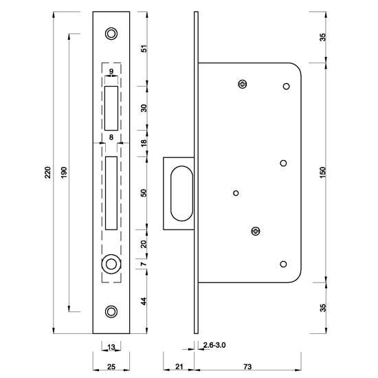 Gruppo Romi 6250 Dummy Case and Edge Pull