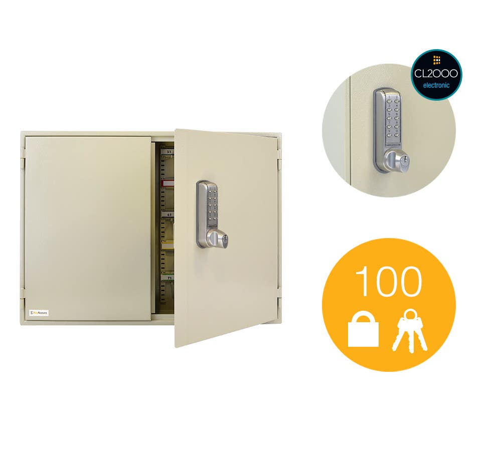 Codelocks 93225 50 Hook Key Cabinet, Self Closing, KSCL 0050 SC